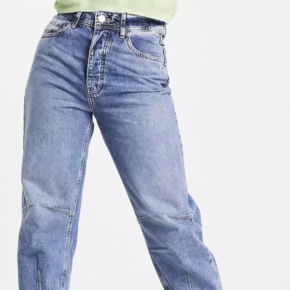 River Island retro tapered jeans in mid auth blue - Picture 1 of 1